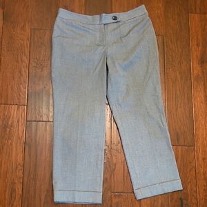 LOFT women's black/white small chevron print Julie ankle pants size 10